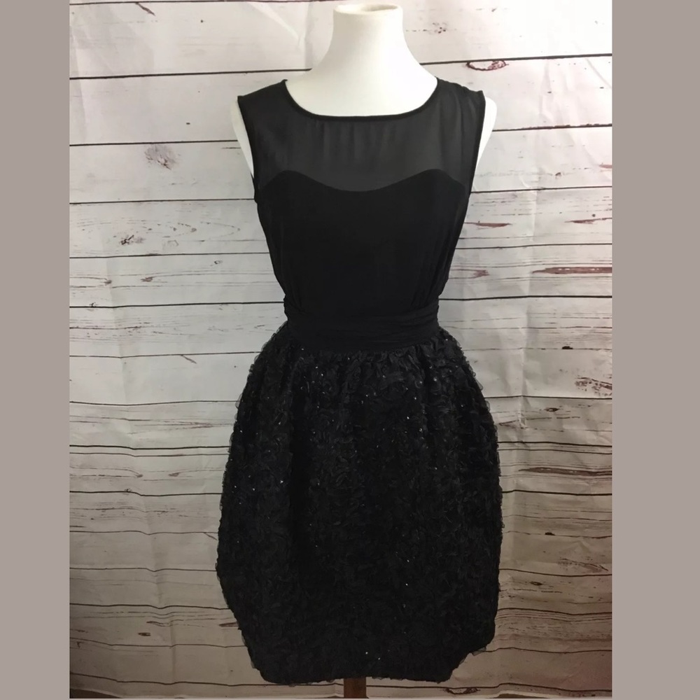 French Connection Bustier Appliqué Evening  Dress